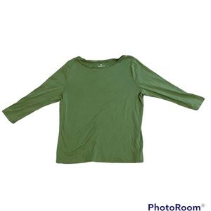Talbots green long sleeves Pima cotton tee
